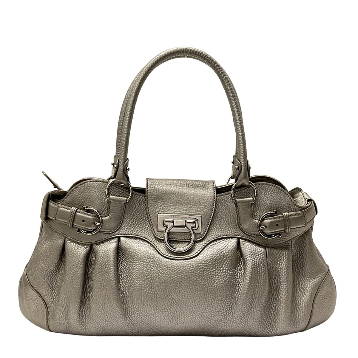 FERRAGAMO/SalvatoreFerragamo(サルバトーレフェラガモ) ハンドバッグ マリッサ シルバー レザー