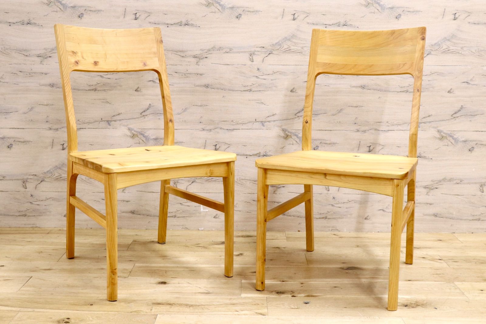 GMJH136B○SHIGIYAMA / シギヤマ家具 凪 チェア ダイニングチェア 食卓椅子 アームレスチェア ヒノキ材 ナチュラル シンプル 2脚セット