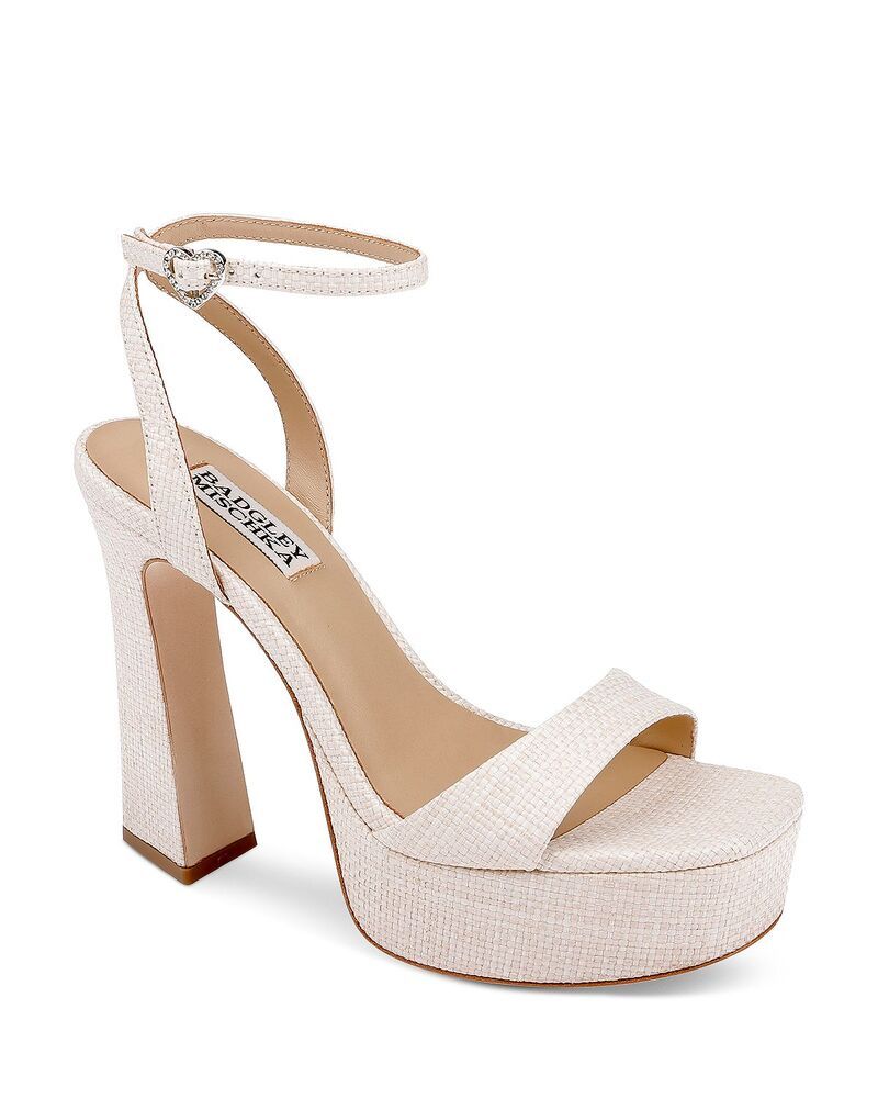 バッジェリーミシュカ レディース シューズ サンダル プラットフォーム ヒール Badgley Mischka Womens Caia Square Toe Higheel Platform Sandals Chalk チョーク