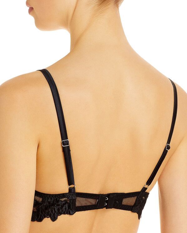 フレーデュマール レディース アンダーウェア ブラジャー 刺繍 Fleur du Malily Embroidered Plunge Demi Bra Black ブラック