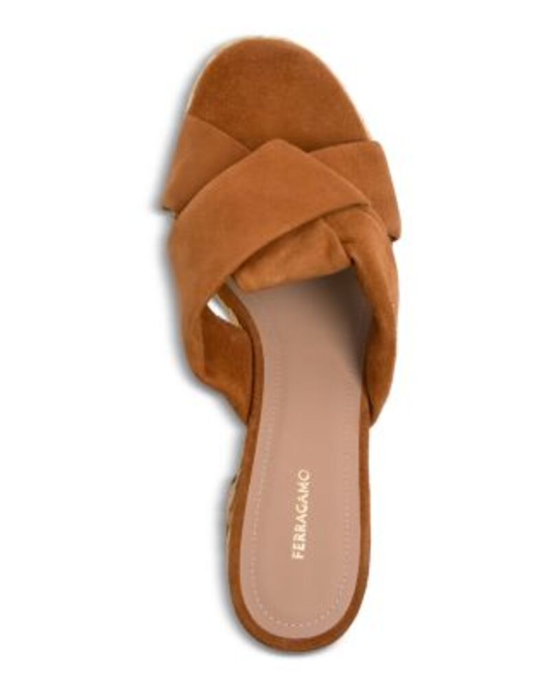 フェラガモ レディース シューズ サンダル FERRAGAMO Womens Douglas Espadrille Sandals Cognac