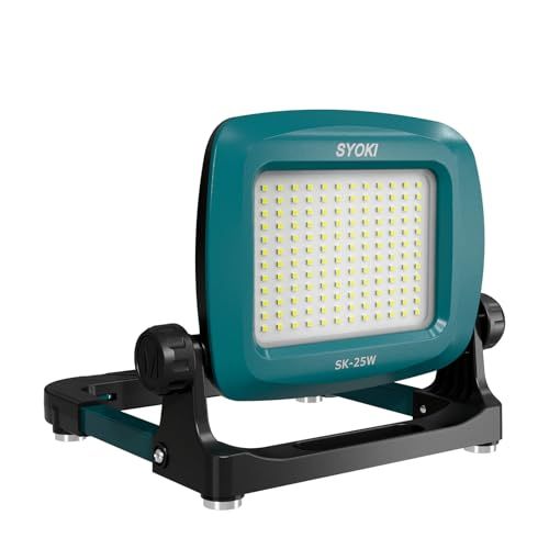 GOODGOODS led 電池式 投光器 3000lm 25W バッテリー着脱式 ポータブル投光器 夜釣り 作業灯 防水 強力マグネット 昼光色 超高輝 屋外照明 DIY 工事 夜釣り ワークライト 携帯型 災害グッズ 停電対策 アウトドア 97de032b