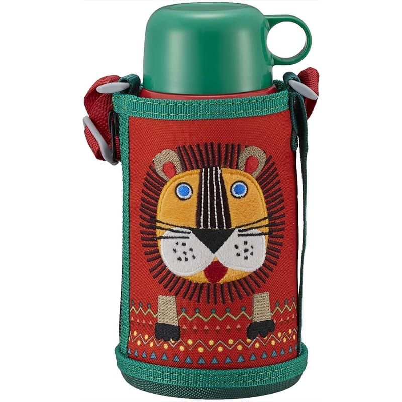 【新品】 タイガー魔法瓶(TIGER) タイガー 水筒 600ml 直飲み コップ 付 2WAY ステンレス ボトル ポーチ付き サハラ コロボックル ライオン MBR-C06GRN