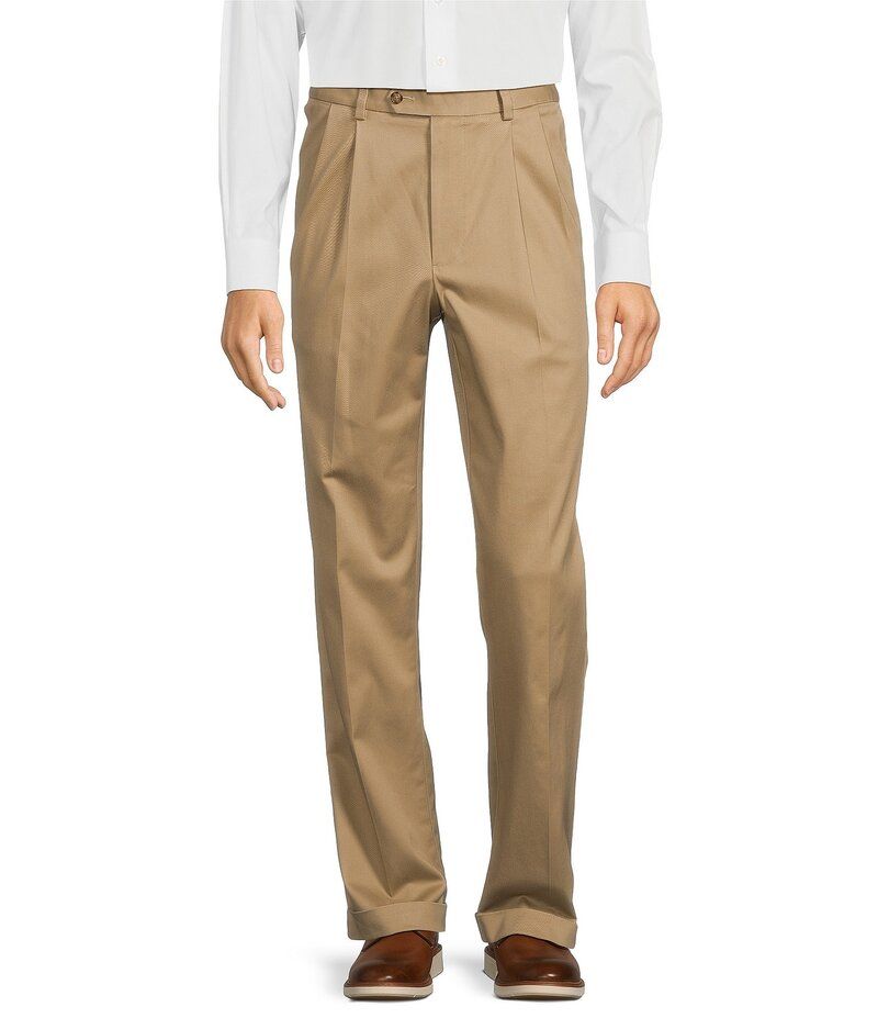 ラウンドトゥリーアンドヨーク メンズ ボトムス カジュアルパンツ プリーツ パンツ Roundtree Yorke TravelSmart Ultimate Performance Classic Fit Pleated NonIron Chino Pants