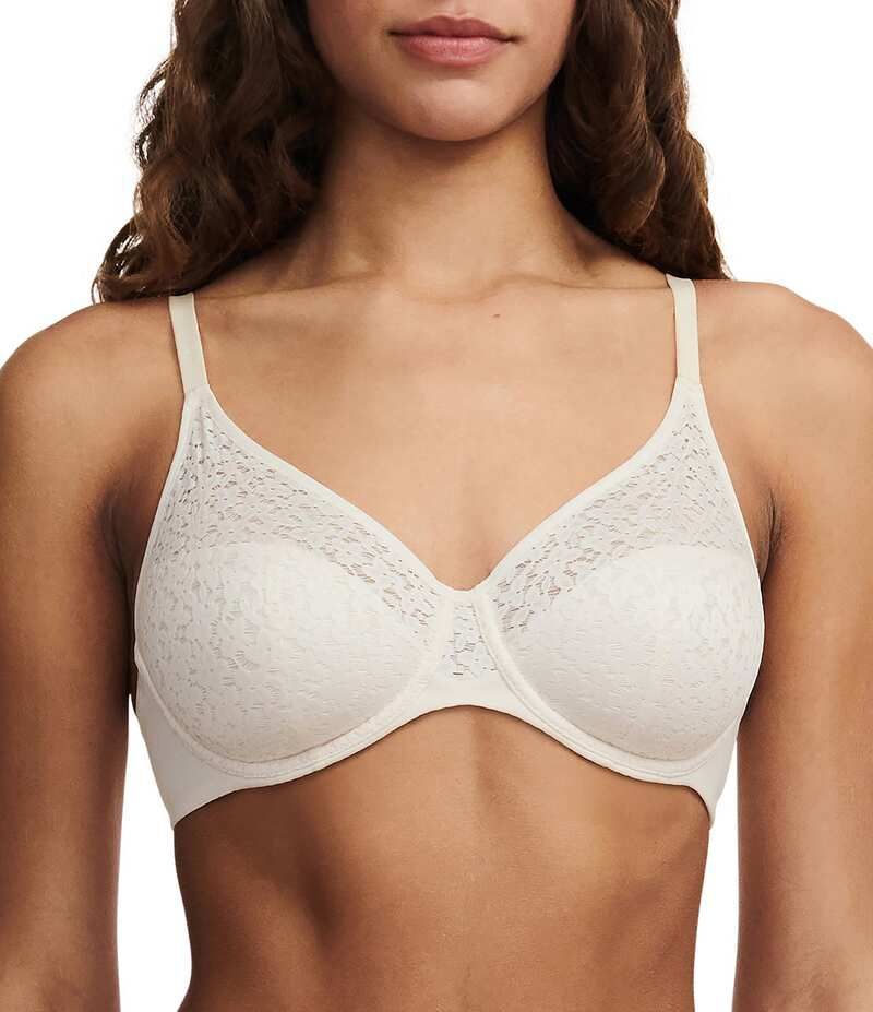 シャントル レディース アンダーウェア ブラジャー フラワー柄 Tシャツ レース フラワー Chantelle Norah Floral Stretch Lace Full Coverage TShirt Seamless Bra Talc