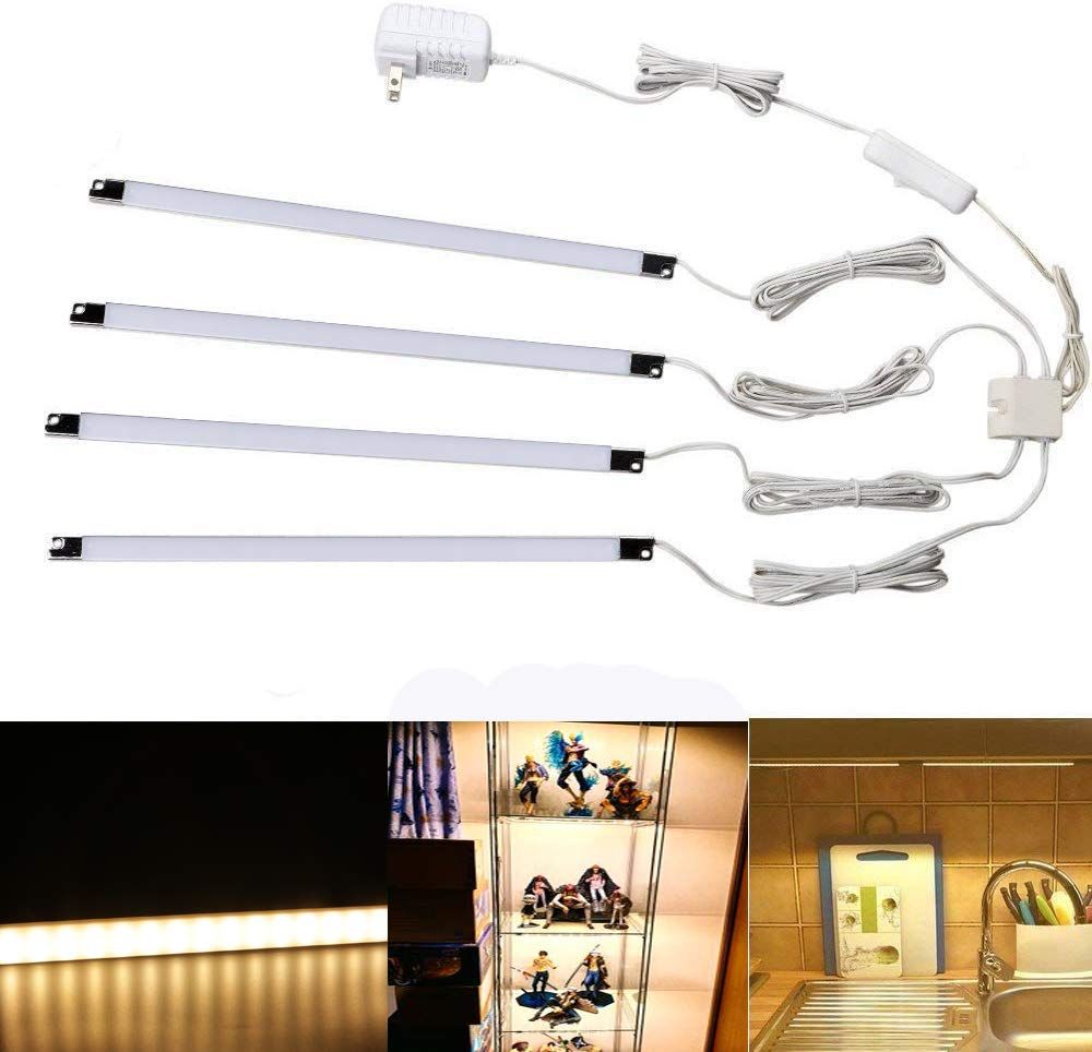 LED フィギュア ライト ライトバー スティックライト 4ピース 1.5W x 4 フィギュアラック、廊下、階段など適応 棚下直付型LEDライト (ウォームホワイト3000K) 国内発送