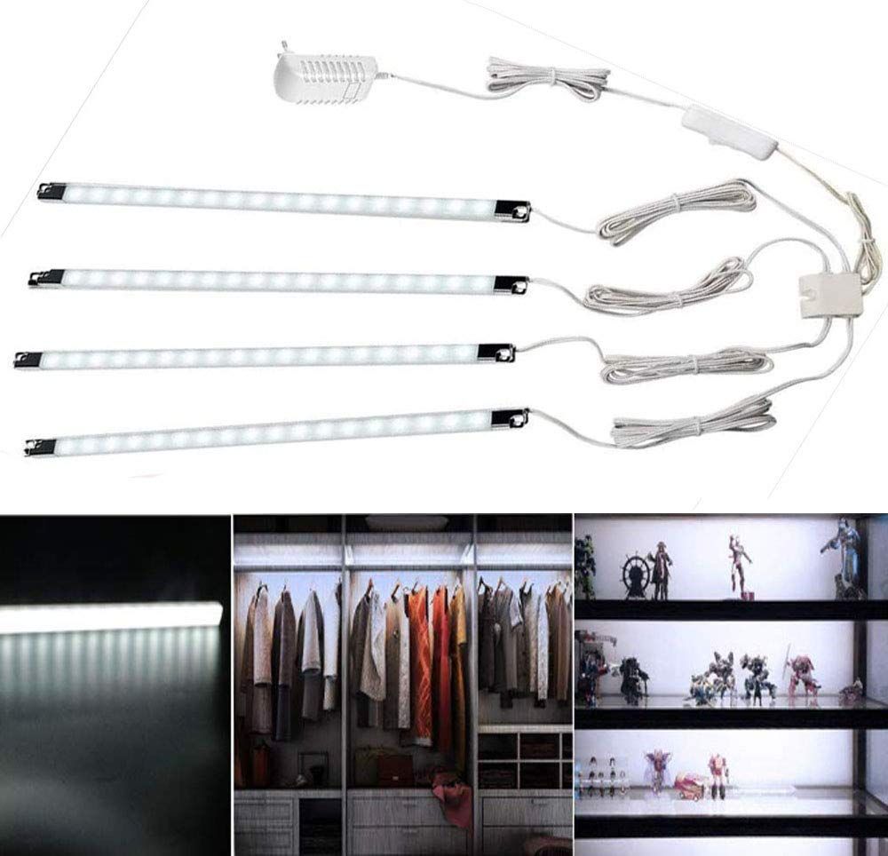 LED キャビネットライト フィギュア バーライト 間接照明 ディスプレイケース用 棚下直付型スティックライト 4本セット (昼白色6000K) 国内発送