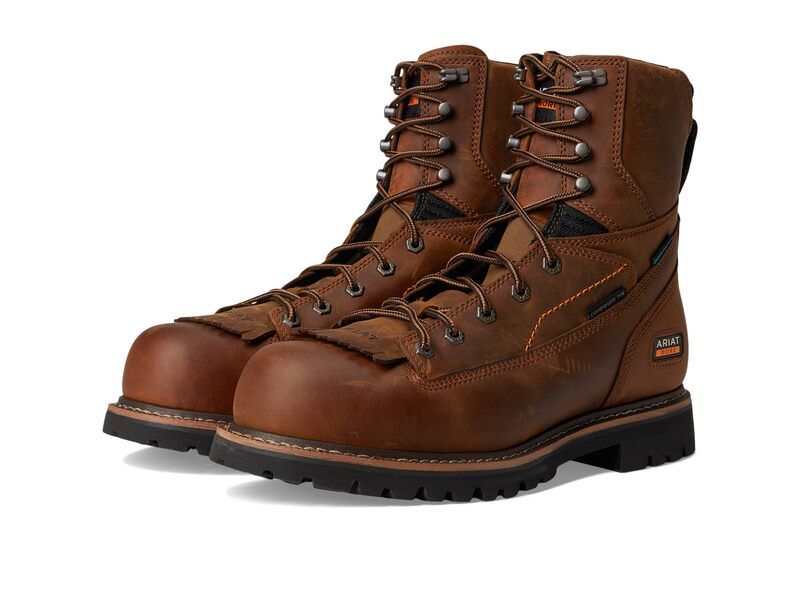 アリアト メンズ シューズ ブーツ・レインブーツ Ariat Longview Shock Shield 8 Waterproof Composite Toe Work Boots Copper Brown ブラウン
