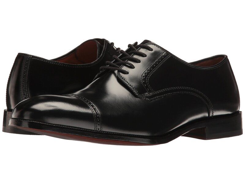 ジョンストンアンドマーフィー メンズ シューズ オックスフォード キャップ Johnston Murphy Bradford Dress Cap Toe Oxford Black BrushOff ブラック