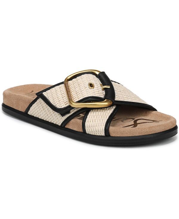 サムエデルマン レディース シューズ サンダル Sam Edelman Womens Darla Slide Flat Sandals Linen Black Faux Raffia ブラック