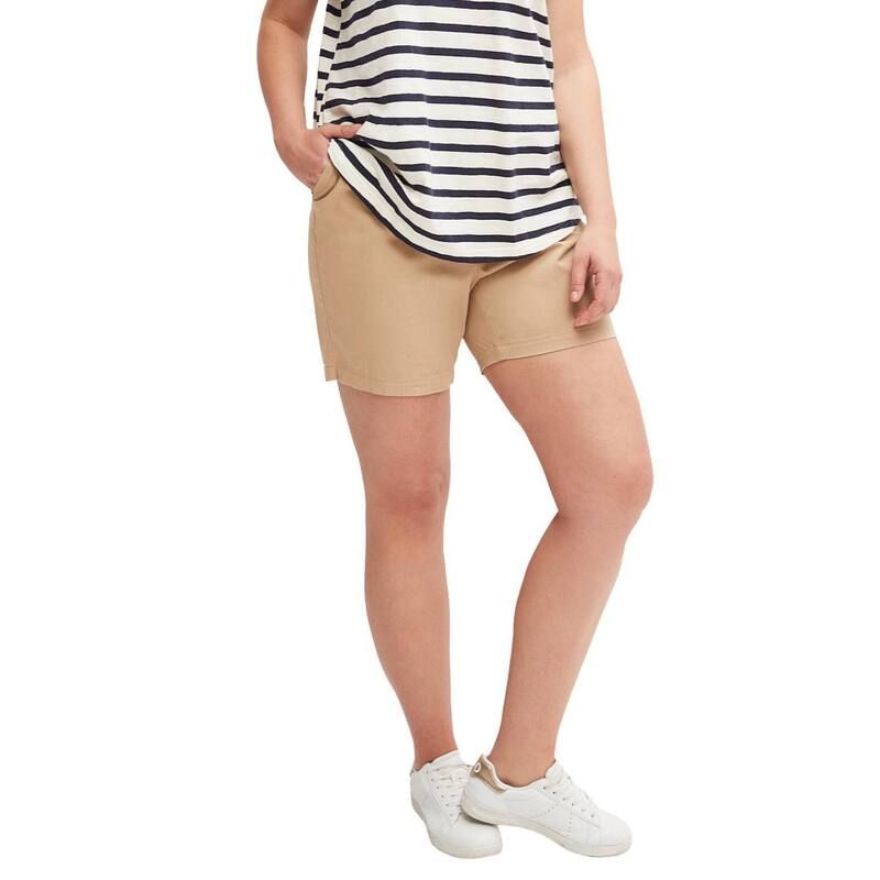 Ellos レディース ボトムス ハーフパンツ・ショーツ プラスサイズ ショートパンツ ellos Plusize Stretchino MidRise Shorts New Khaki カーキ