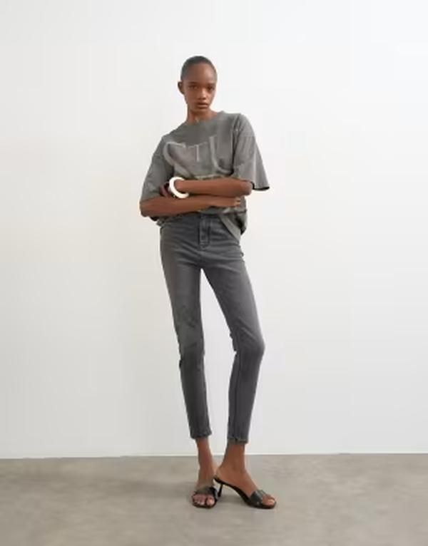 トップショップ レディース ボトムス デニムパンツ ジーンズ Topshop Jamie high rise skinny jeans in washed BLACK ブラック