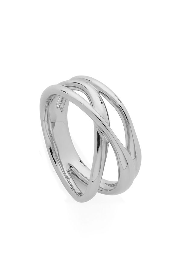 モニカヴィナダー レディース アクセサリー 指輪 Monica Vinader Nura Crossovering Silver シルバー