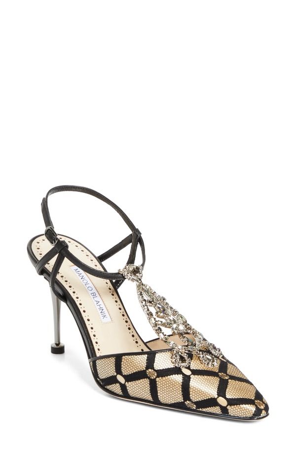 マノロ ブラニク レディース シューズ パンプス アンクル Manolo Blahnik Bolero Ankle Strapump Black Light Beige ブラック