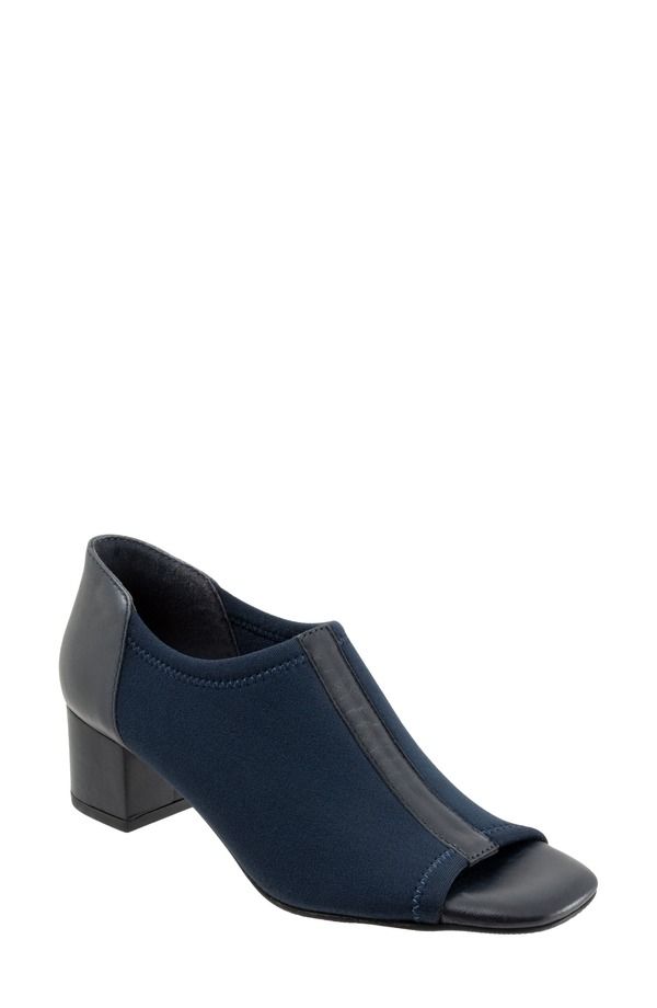 トロッターズ レディース シューズ ヒール Trotters Lennon Peep Toe Block Heel Pump Navy ネイビー