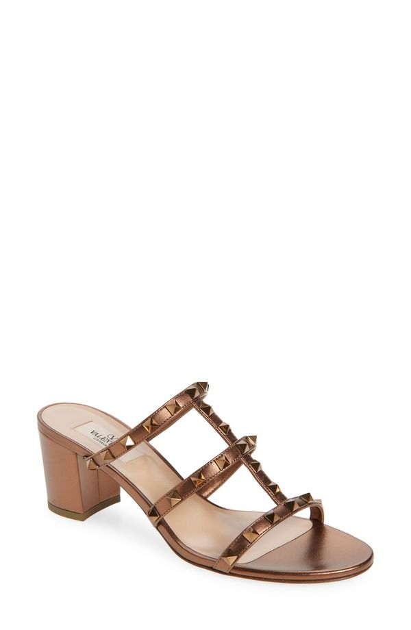 ヴァレンティノ レディース シューズ サンダル Valentino Garavani Rockstud Slide Sandal Bronze