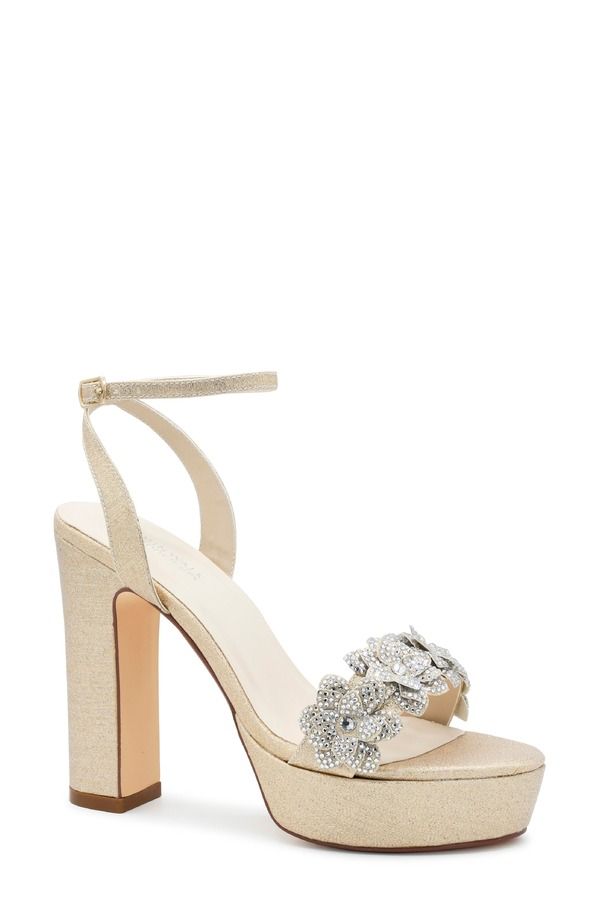 タッチアップ レディース シューズ ヒール プラットフォーム サンダル アンクル Touch Ups Lily Ankle Straplatform Sandal Champagne シャンパン