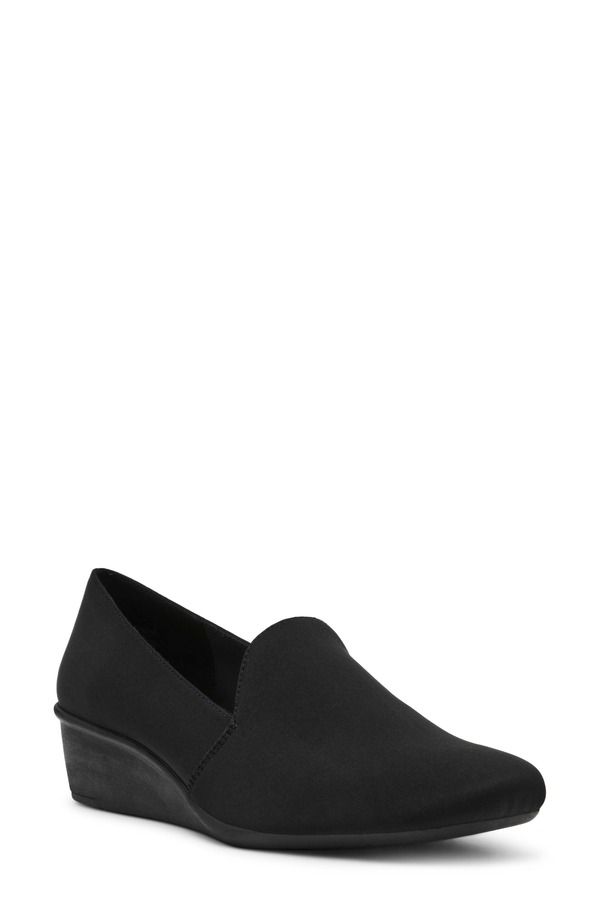 アンクライン レディース シューズ ヒール Anne Klein Wendell Wedge Pump Black Stretch ブラック
