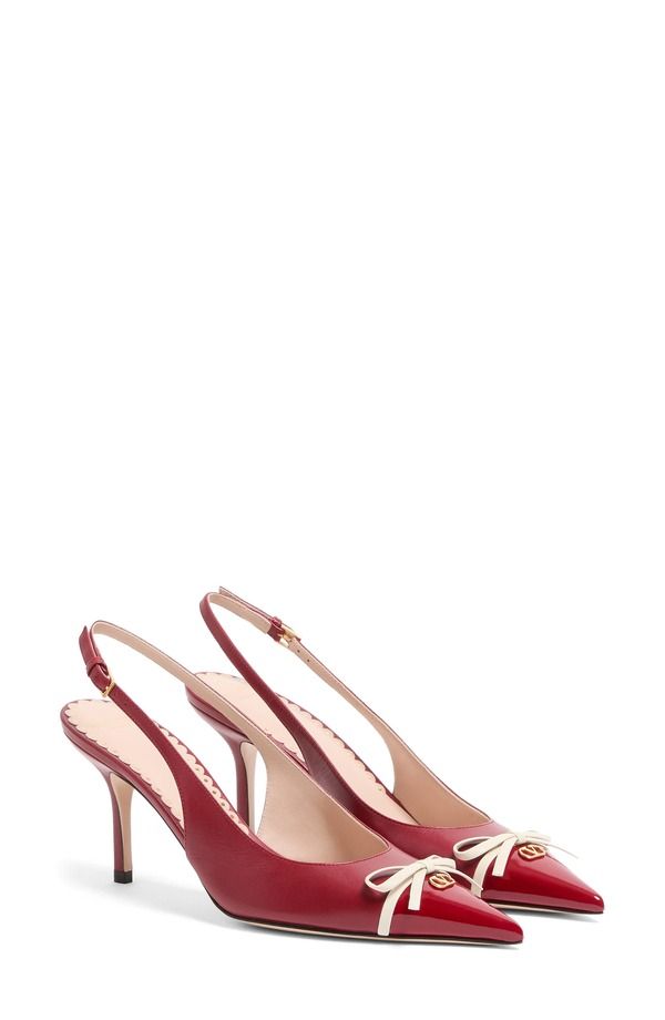 ヴァレンティノ レディース シューズ パンプス Valentino Garavani Bepointy Pointed Toe Slingback Pump Red Ivory アイボリー