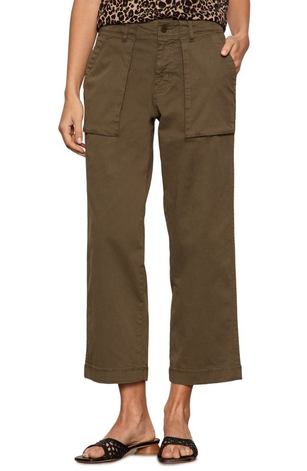 サンクチュアリー レディース ボトムス レギンストレート パンツ コットン Sanctuary Rangerelaxed Straight Leg Stretch Cotton Cropants Burnt Olive Green グリーン