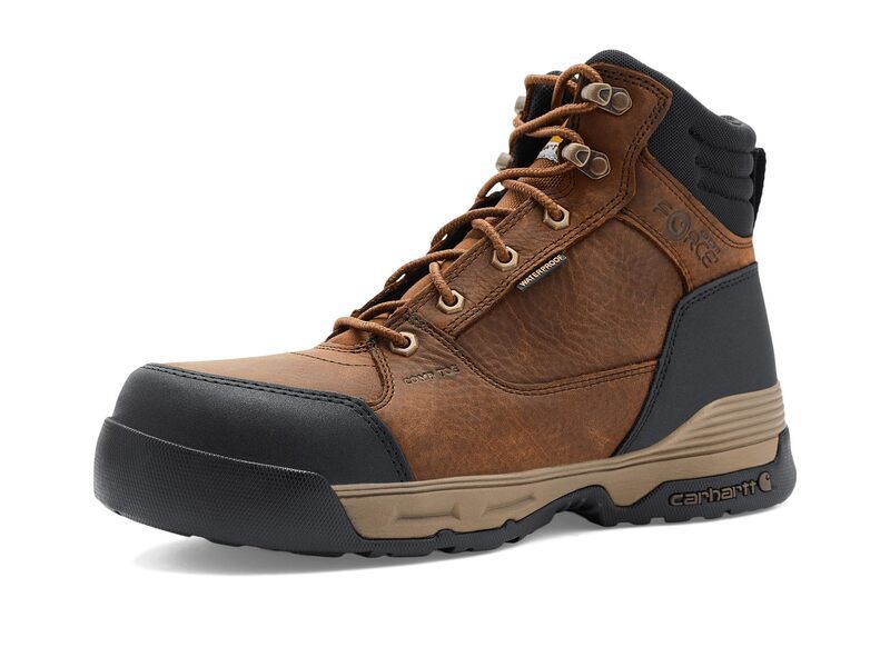 カーハート メンズ シューズ ブーツ・レインブーツ Carhartt Force Hd 6 Waterproof Composite Toe Work Boot Brown ブラウン