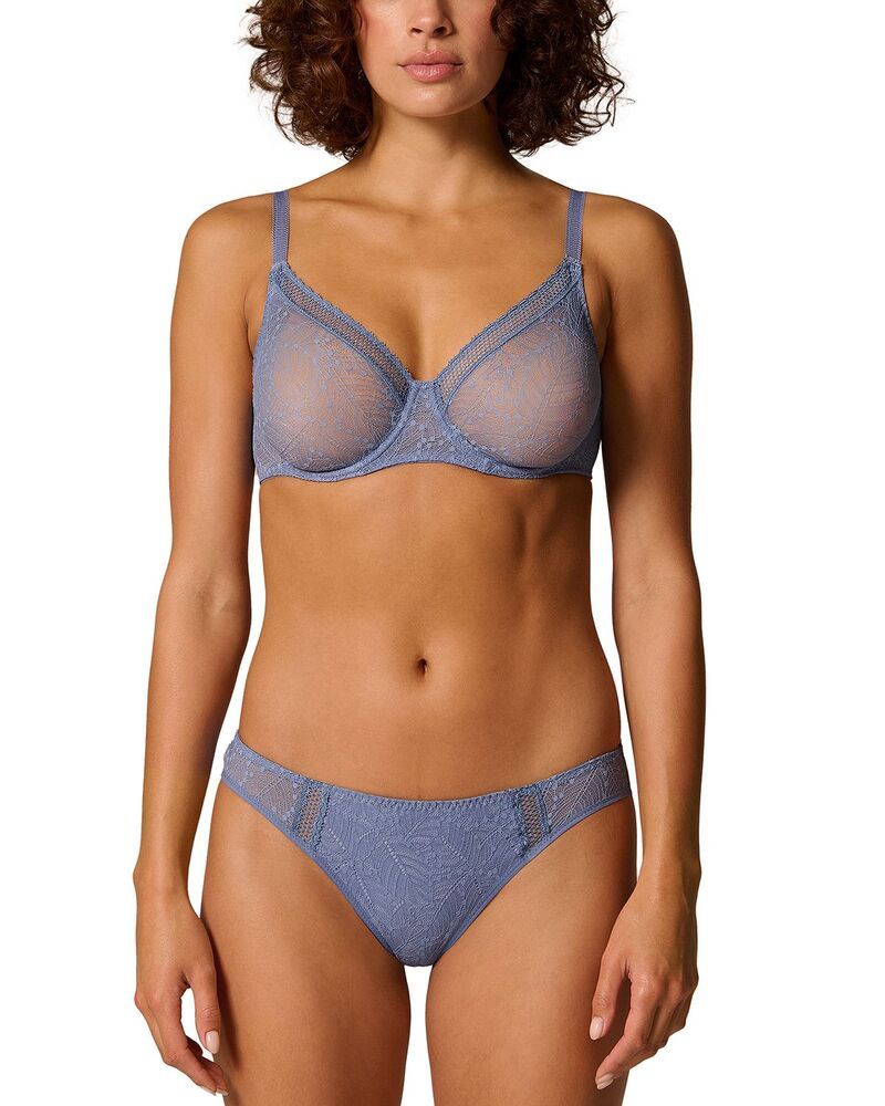 シモーヌペレール レディース アンダーウェア ブラジャー レース Simone Perele Comete Full Coverage Lace Bra Chambray Blue ブルー