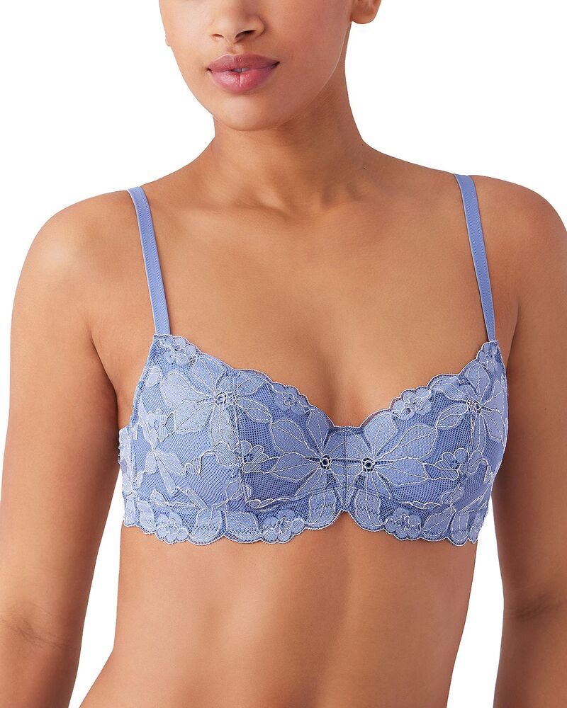 ビーテンプティッド レディース アンダーウェア ブラジャー btemptd by Wacoal Feeling Famous Balconette Bra Country Blue Lace ブルー