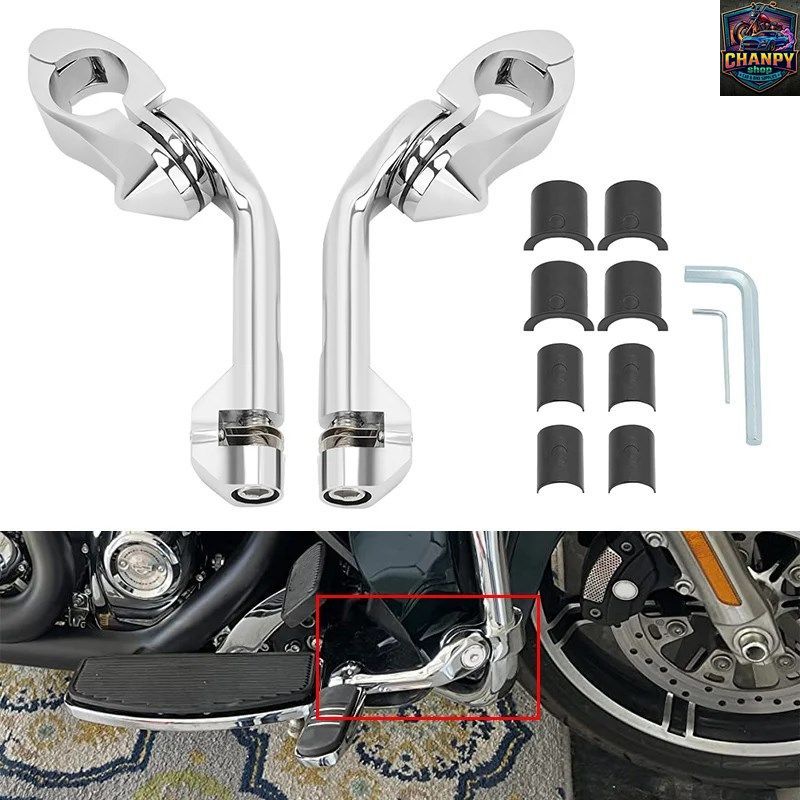 オートバイ 32 ミリメートル 1.25 インチロングアングルハイウェイペグマウントキット 1-1/4 インチエンジンガードハーレーホンダカワサキ