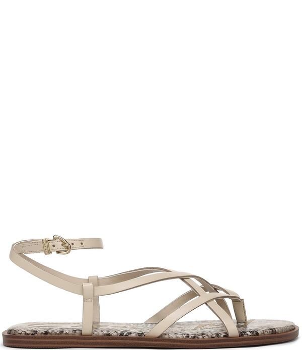 サムエデルマン レディース シューズ サンダル アンクル レザー Circus NY by Sam Edelman Dakota Leather Ankle Wrap Thong Sandals Vanilla Bean