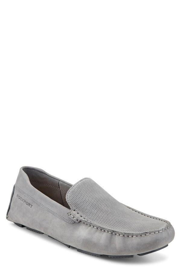 ロックポート メンズ シューズ サンダル ローファー Rockport Rodger Driving Loafer Light Gray グレー