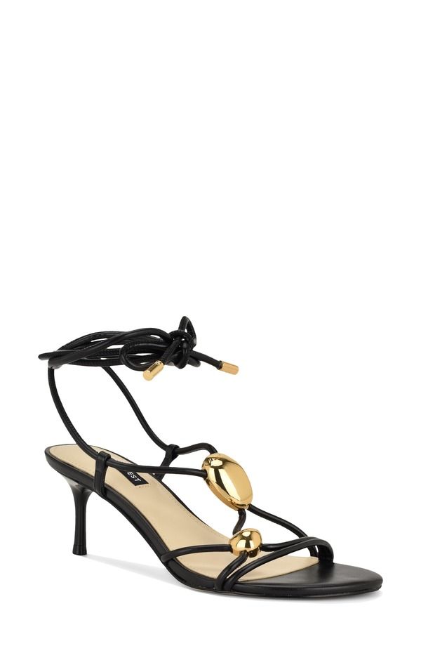 ナインウェスト レディース シューズ ヒール サンダル アンクル Nine West Greskankle Wrap Sandal Black ブラック