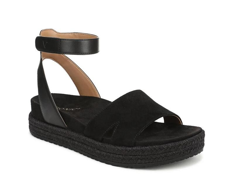 バイオニック レディース シューズ サンダル VionicYucca Espadrille Wedge Sandal Black Suede ブラック