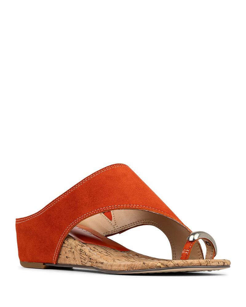 ドナルドプリネール レディース シューズ サンダル Donald Pliner Womens Toe Ring Wedge Sandals Persimmon