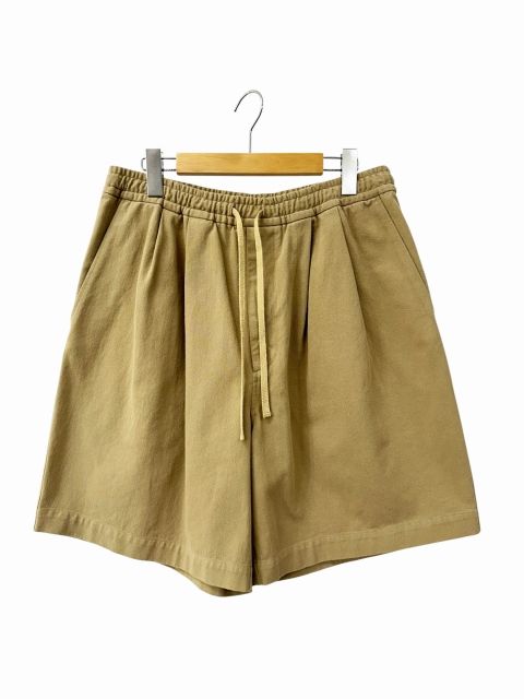 awasa アワサ 26SS hard twist cotton twill wide easy shorts ハードツイスト コットン ツイル ワイド イージー ショーツ ハーフパンツ aws5-pt009 2 ベージュ ■260607