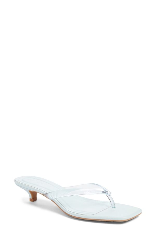 オープンエディット レディース シューズ サンダル ヒール Open Editori Kitten Heel Flip Flop Blue Ice ブルー