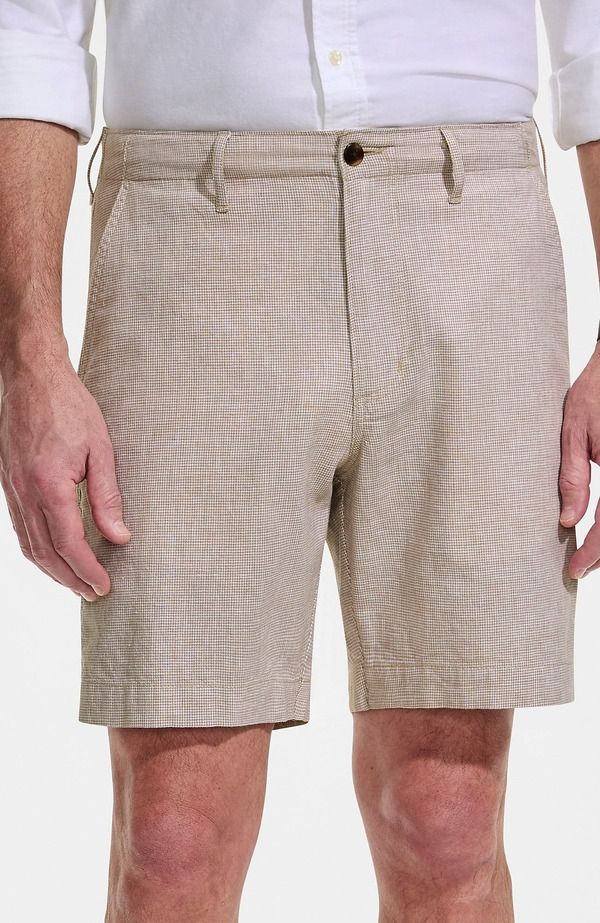 ランズエンド メンズ ボトムス ハーフパンツ・ショーツ リネン Lands End 7 Classic Fit Linen Blend Short Pale Desertan タン