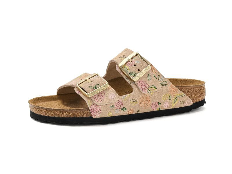 ビルケンシュトック レディース シューズ サンダル プリント スエード Birkenstock Arizona Flower Print Suede Sandcastle Flow