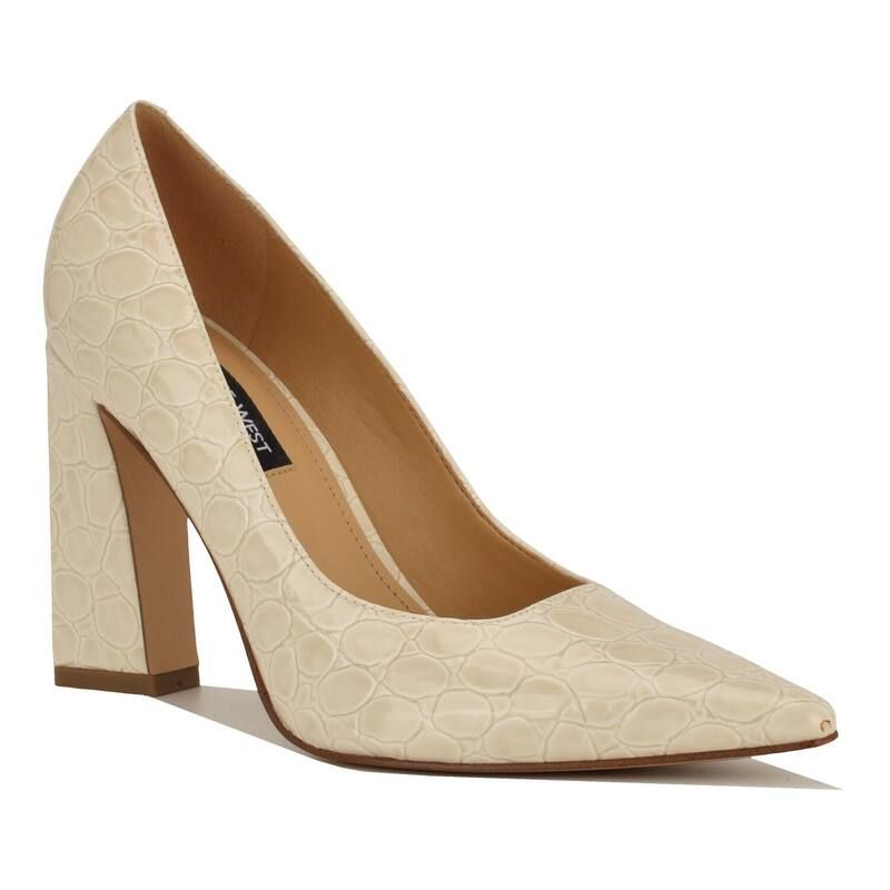 ナインウェスト レディース シューズ パンプス ヒール Nine Westamant Womens Block Heel SlipOn Dress Pumps White ホワイト