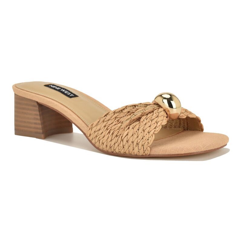 ナインウェスト レディース シューズ パンプス サンダル ヒール Nine West Gerry Womens Block Heel SlipOn Dressandals Light Natural