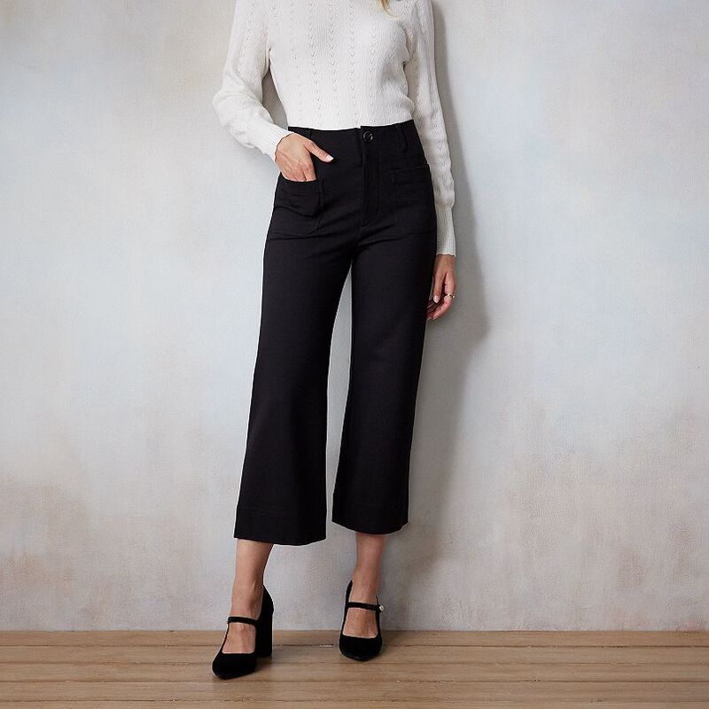 LC Lauren Conrad レディース ボトムス カジュアルパンツ ワイドレッグ プチ クロップド Petite LC Lauren Conrad Super High Rise Wide Leg Cropped Pants Maile Green グリ 15,480円