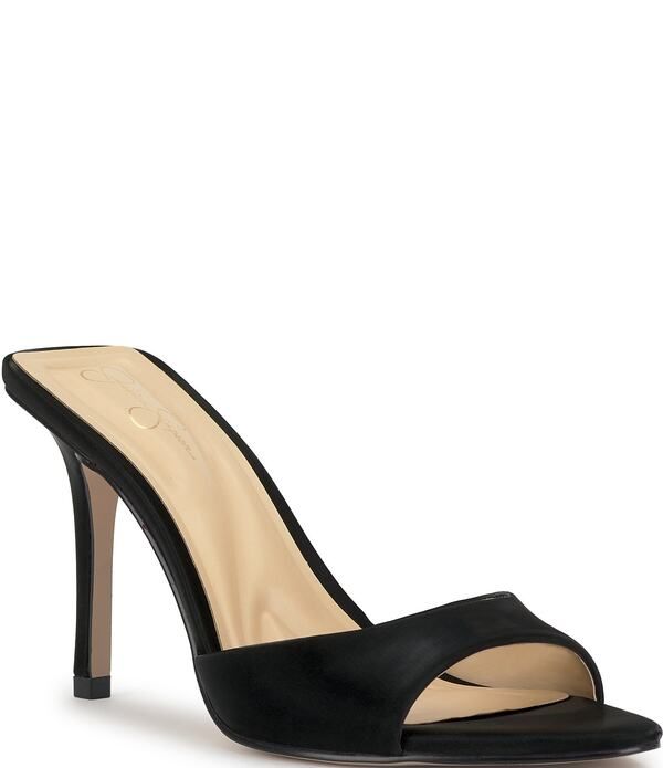 ジェシカシンプソン レディース シューズ サンダル コットン Jessica Simpson Dravie Cotton Stiletto Slide Dressandals Black ブラック