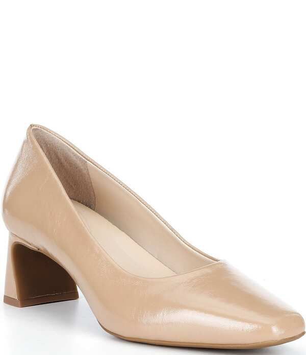 アレックスマリー レディース シューズ ヒール レザー Alex Marie Daphne Shiny Leather Block Heel Pumps Dark Sierra Tan タン