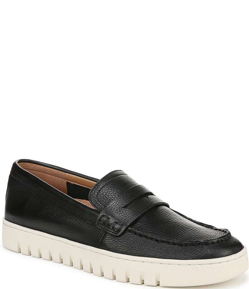 バイオニック メンズ シューズ スリッポン・ローファー レザー Vionic Mens Uptown Leather Penny Loafers Black ブラック