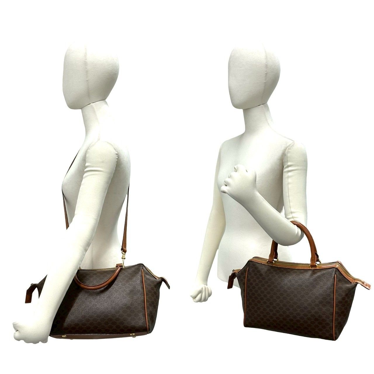極 美品 CELINE セリーヌ ヴィンテージ マカダム ブラゾン 柄 レザー