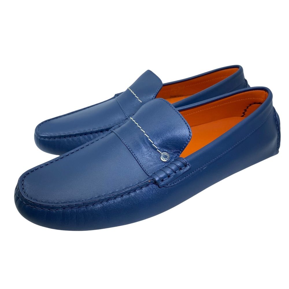 未使用 HERMES エルメス ドライビングシューズ ローファー トップステッチ レザー ネイビー (サイズ39 1/2 約26.5cm) 洗練 高級感 上品 定番 人気 おしゃれ 通年 55,000円