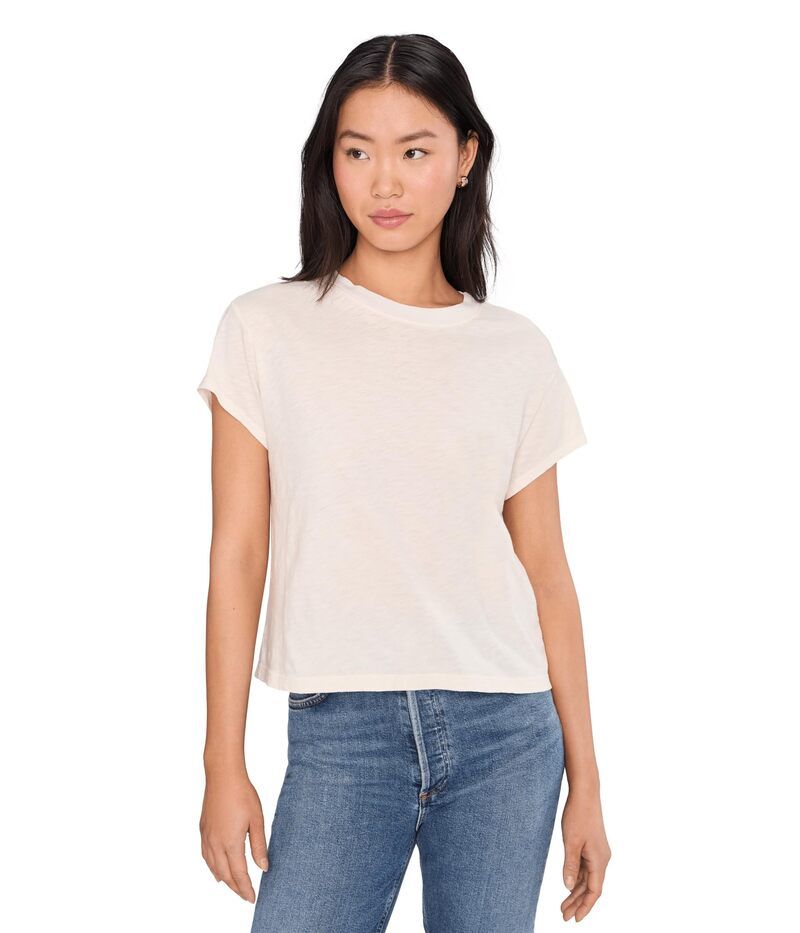 マイケルスターズ レディース トップス シャツ クルーネックロップド Michael Stars Grayson Cropped Crew Neck Chalk チョーク