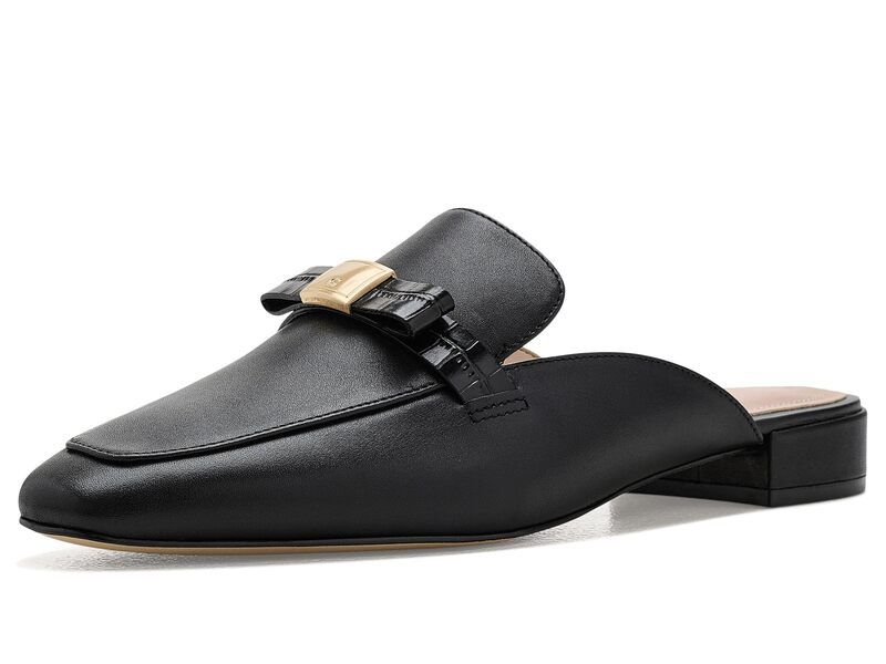 コールハーン レディース シューズ スリッポン・ローファー Cole Haan Pasha Bow Mule Black Leather ブラック