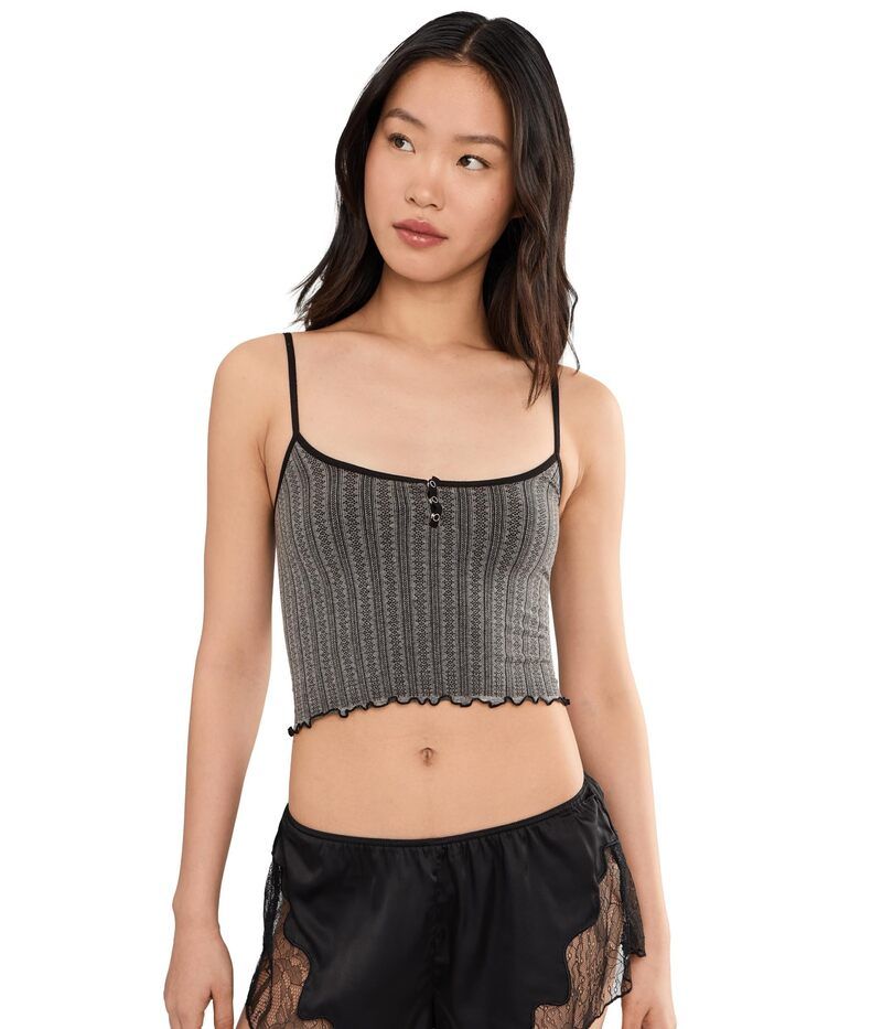 フリーピープル レディース トップス シャツ Free People Snap Into It Henley Crop Black ブラック