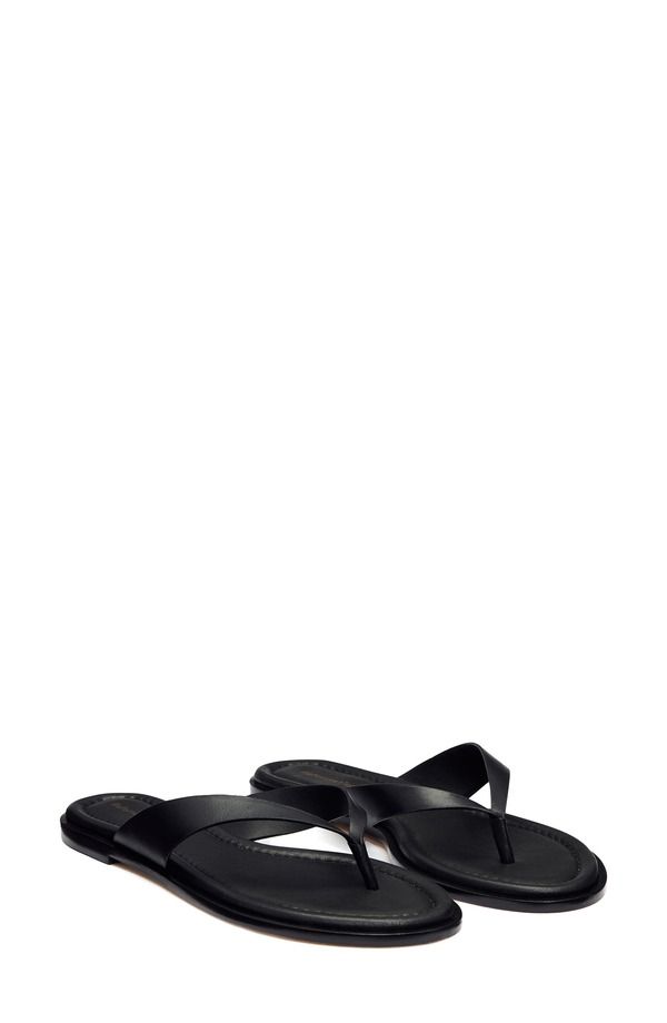リフォーメーション レディース シューズ サンダル Reformation Jessie Flip Flop Black Leather ブラック