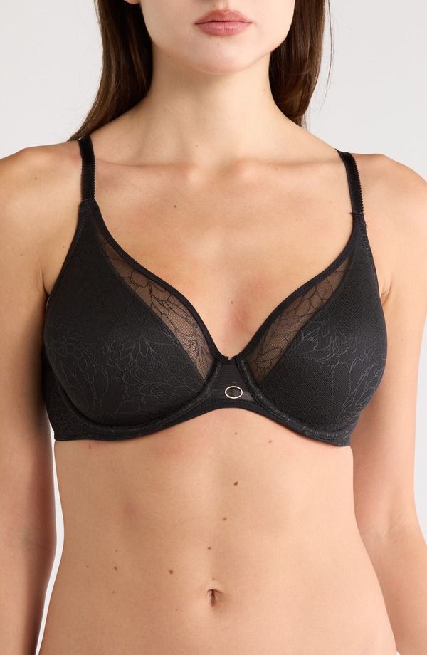 シャンテル レディース アンダーウェア ブラジャー Chantelle Lingerie Belle Underwire Plunge Bra Black011 ブラック